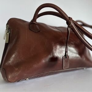 Hobo Classic Brown Leather Weekender Bag